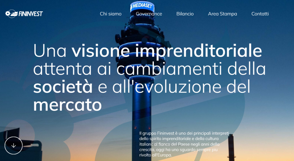 Fininvest ha lanciato il suo nuovo sito web